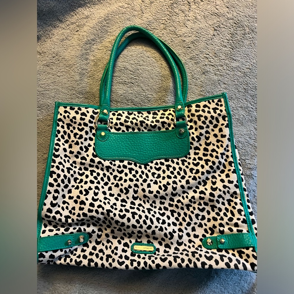 Rebecca Minkoff spotted tote bag with green trim